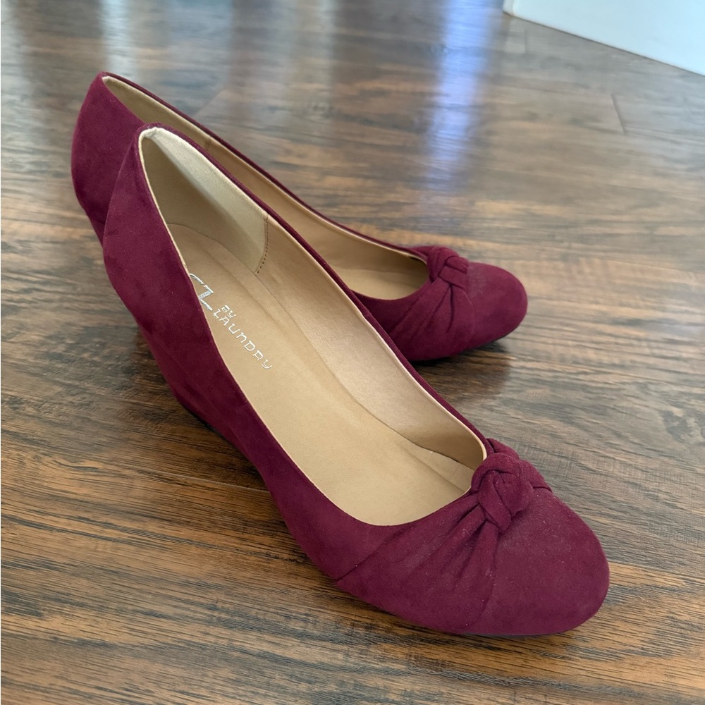 CL by Laundry Burgundy Wedge Shoes